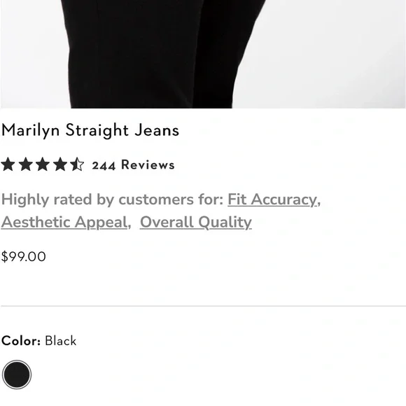 Brand new NYDJ Black Straight-Leg Jeans - Picture 5 of 8